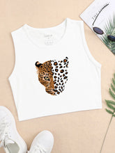 Leopard Print Crop Tank Top