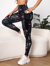 Allover Print Wideband Waist Sports Legging With Phone Pocket