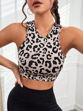 Leopard Print Crop Sports Tank Top