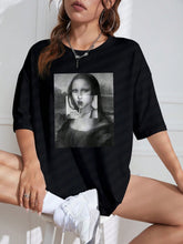 Mona Lisa Print Drop Shoulder Tee