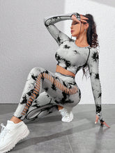 Seamless Dye Hollow Out Sports Leggings Set