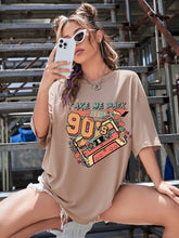 Floral And Letter Graphic Drop Shoulder Tee Graphic