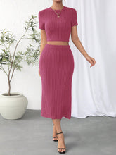 Solid Crop Tee & Split Thigh Skirt SS24- FD