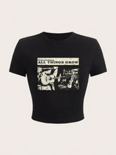 Guitar Band Letter Print Slim Fit Short Sleeve Tee SS24 - FD