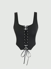 Eyelet Tie Back Tank Top