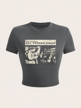 Guitar Band Letter Print Slim Fit Short Sleeve Tee SS24-FD