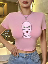 Round Neck Crop Sleeve Slim-Fit T-Shirt - ED