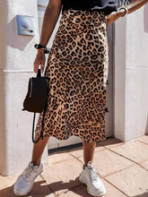 Casual Vintage Leopard Print Bodycon Midi Skirt SS24