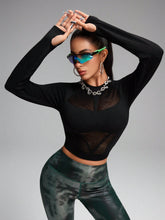 Breathable Mesh Structure Hollow-Out Splice Seamless T-Shirt