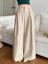 Wide Leg Pleated Straight Trousers