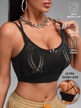 Netted Structure Hollow Out High Elastic Seamless Sports Bras