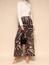 Elastic Waist Loose Wide Leg Print Long Pants