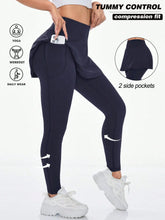 High Waist Elastic Solid Color Phone Pocket Sports Leggings