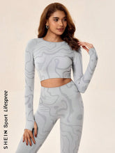 Seamless Crew Neck Long Sleeve Top And Leggings Set