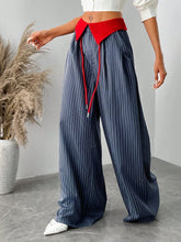 Contrast Color Striped Loose Wide Leg Pants