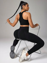 Solid Color Sleeveless Top And Long Pants Sports Set