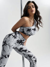 Tie-Dye Print Sleeveless Top And Leggings Sports Set