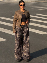 Loose Leopard Print Wide Leg Pants