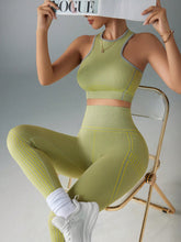 Contrast Trim Round Neck Sleeveless Casual Top And Long Pants Sports Suit