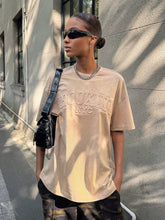 Solid Letter Embossed Drop Shoulder Tee