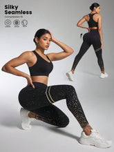 Seamless Sports Bra And Foil Print Leggings Set