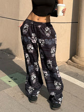 Human Face Print Wide Leg Pants