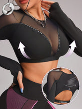 High Elastic Hollow Out Backless Breathable Mesh Cut Out Padded Gym Top