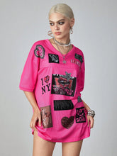 Loose Batwing Printed T-Shirt