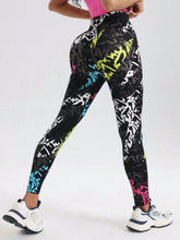 Contrast Color Print High Waist Seamless Sports Legging