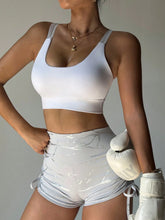 Sleeveless Criss-Cross Open Back Sports Bra With Removable Pads