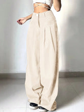Solid Color Loose Fit Wide Leg Pants