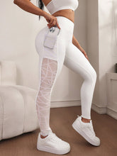 Mesh Patchwork Elastic High Waist Sports Legging