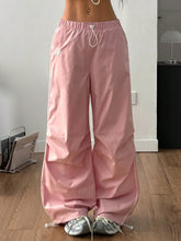 Color Block Drawstring Waist Embroidered Logo Pants