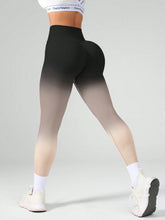 High Waist Gradient Color Elastic Fitness Leggings