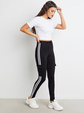 Double Side Stripe Legging with Pocket Detail - FD