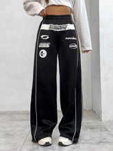 Black Racing Print Motorcycle Sweatpants SS24