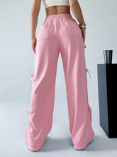 Sweet And Lovely Pink Bow Detail Knot Tie Waist Sweatpants SS24