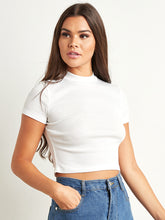 Solid Round Neck Crop T-shirt - FD