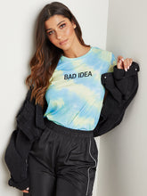 Bad Idea Slogan Printed Tie-Dye T-shirt