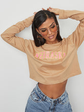 Oversized Nebraska Long Sleeve Crop T-Shirt
