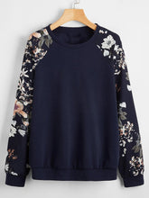 Floral Raglan Sleeve Pullover FD