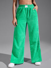 Letter Patched Slit Hem Corduroy Pants ss22 FD