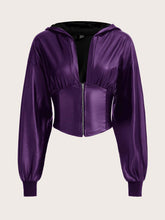 Drop Shoulder Zipper Hooded Crop Jacket FW22 FD
