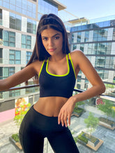 Contrast Trim Cross Back Sports Bra FD