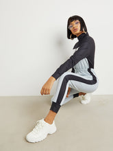 Color Block High Neck Jumpsuit with Zip Closure