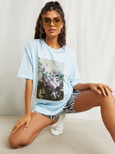 Flower Photograph Print Oversized T-shirt