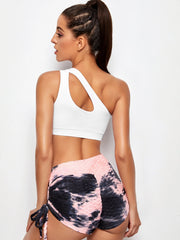 Light Support One Shoulder Cut Out Sports Bra