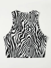 Zebra Striped Tank Top