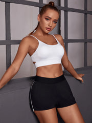 Solid Cut Out Back Sports Bra