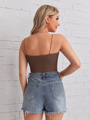 Rib-knit Solid Crop Cami Top - ED